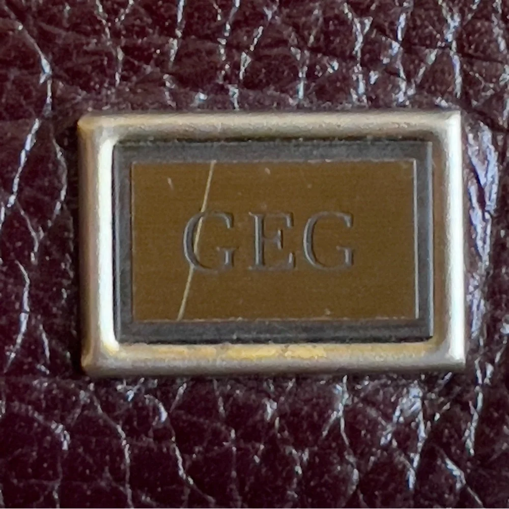 VTG GEG Dark Brown Calf skin Leather made in Spain large Card Holder